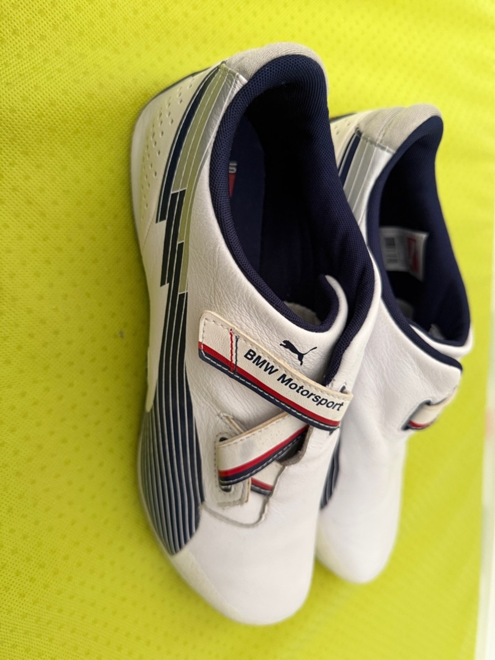 Puma White Navy Racing Sneakers with Red Accent